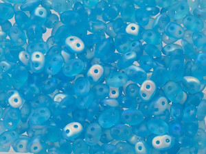 Matubo SuperDuo 2 x 5mm Aquamarine AB Matte 2-Hole Seed Bead 2.5-Inch Tube Matubo SuperDuo 2 x 5mm Aquamarine AB Matte 2-Hole Seed Bead 2.5-Inch Tube
