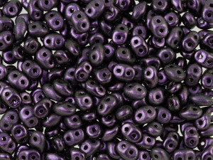 Matubo SuperDuo 2 x 5mm Black Currant Polychrome 2-Hole Seed Bead 2.5-Inch Tube