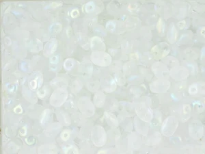 Matubo SuperDuo 2 x 5mm Crystal AB Matte 2-Hole Seed Bead 2.5-Inch Tube