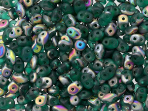 Matubo SuperDuo 2 x 5mm Matte Emerald Vitral 2-Hole Seed Bead 2.5-Inch Tube Matubo SuperDuo 2 x 5mm Matte Emerald Vitral 2-Hole Seed Bead 2.5-Inch Tube