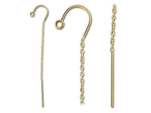 Gold-Filled 14K/20 U-Top Cable Chain Ear Thread (1 Pair) Gold-Filled 14K/20 U-Top Cable Chain Ear Thread (1 Pair)