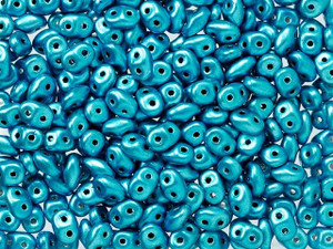 2-Hole SUPERDUO 2x5mm Czech Glass Seed Beads TURQUOISE (2.5 tube)