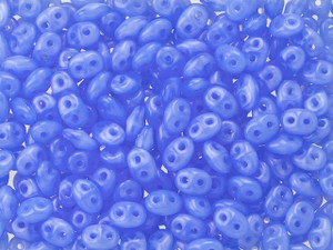 Matubo SuperDuo 2 x 5mm Milky Sapphire 2-Hole Seed Bead 2.5-Inch Tube