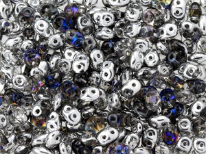 Matubo SuperDuo 2 x 5mm Silver Blue/Crystal 2-Hole Seed Bead 2.5-Inch Tube Matubo SuperDuo 2 x 5mm Silver Blue/Crystal 2-Hole Seed Bead 2.5-Inch Tube