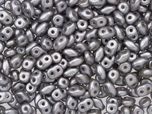 Matubo SuperDuo 2 x 5mm Silver Pearl Coat 2-Hole Seed Bead 2.5-Inch Tube Matubo SuperDuo 2 x 5mm Silver Pearl Coat 2-Hole Seed Bead 2.5-Inch Tube