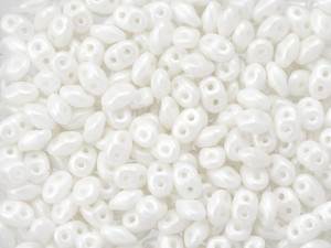 Matubo SuperDuo 2 x 5mm White Pearl Shine 2-Hole Seed Bead 2.5-Inch Tube Matubo SuperDuo 2 x 5mm White Pearl Shine 2-Hole Seed Bead 2.5-Inch Tube