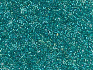 Miyuki 11/0 Fancy-Lined Teal Delica Seed Beads, 2.5-Inch Tube Miyuki 11/0 Fancy-Lined Teal Delica Seed Beads, 2.5-Inch Tube