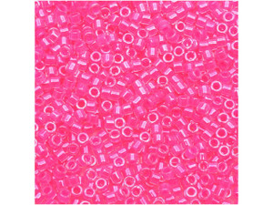 Miyuki 11/0 Luminous Delica Seed Beads - Hot Pink 2.5-Inch Tube Miyuki 11/0 Luminous Delica Seed Beads - Hot Pink 2.5-Inch Tube