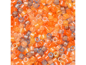 Miyuki 11/0 Luminous Delica Seed Beads - Orange Sands Mix 2.5-Inch Tube Miyuki 11/0 Luminous Delica Seed Beads - Orange Sands Mix 2.5-Inch Tube