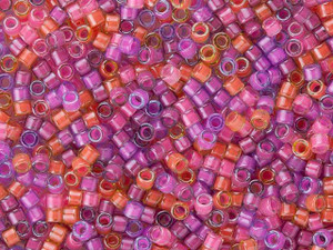 Miyuki 11/0 Luminous Delica Seed Beads - Pink/Purple/Peach/Petal Mix 2.5-Inch Tube Miyuki 11/0 Luminous Delica Seed Beads - Pink/Purple/Peach/Petal Mix 2.5-Inch Tube