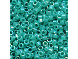 Miyuki 11/0 Opaque AB Dark Aqua Delica Seed Bead 2.5-Inch Tube Miyuki 11/0 Opaque AB Dark Aqua Delica Seed Bead 2.5-Inch Tube