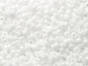 Miyuki 11/0 Round Seed Beads - Opaque Chalk White 2.5-Inch Tube Miyuki 11/0 Round Seed Beads - Opaque Chalk White 2.5-Inch Tube