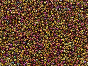 Miyuki 15/0 Round Seed Beads - Metallic Light Bronze Iris AB 22g Vial Miyuki 15/0 Round Seed Beads - Metallic Light Bronze Iris AB 22g Vial