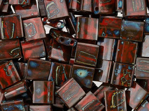 Miyuki 5mm Tila Picasso Coated Seed Bead - Mahogany & Mist, 2.5-Inch Tube