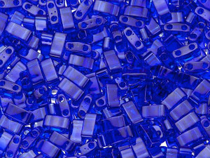 Miyuki 5x2.3mm Transparent Cobalt Blue Half Tila Bead 2.5-Inch Tube