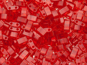 Miyuki 5x2.3mm Transparent Red Half Tila Bead 2.5-Inch Tube