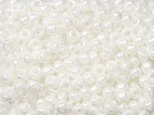 Miyuki 6/0 Round Seed Beads - Ivory Pearl Ceylon 22g Vial