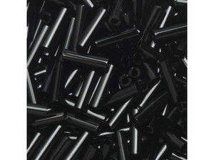 Miyuki 6mm Jet Black Bugle Beads 5-Inch Tube Miyuki 6mm Jet Black Bugle Beads 5-Inch Tube