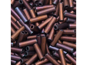 Miyuki 6mm Matte Metallic Dark Raspberry Bugle Beads 5-Inch Tube
