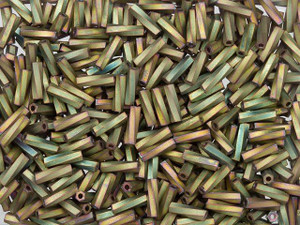 Miyuki 6mm Matte Metallic Khaki Iris Twisted Bugle Beads 13g Pack Miyuki 6mm Matte Metallic Khaki Iris Twisted Bugle Beads 13g Pack