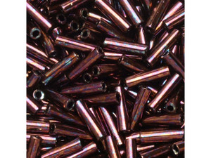 Miyuki 6mm Metallic Dark Raspberry Bugle Beads 5-Inch Tube Miyuki 6mm Metallic Dark Raspberry Bugle Beads 5-Inch Tube
