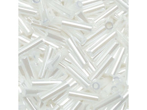 Miyuki 6mm White Pearl Ceylon Bugle Beads 5-Inch Tube Miyuki 6mm White Pearl Ceylon Bugle Beads 5-Inch Tube