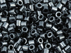 Miyuki 8/0 Metallic Hematite Delicas, 2.5-Inch Tube Miyuki 8/0 Metallic Hematite Delicas, 2.5-Inch Tube