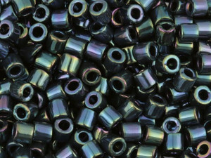 Miyuki 8/0 Metallic Rainbow Midnight Blue Delicas, 2.5-Inch Tube Miyuki 8/0 Metallic Rainbow Midnight Blue Delicas, 2.5-Inch Tube