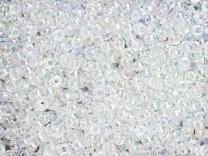 Miyuki 8/0 Round Seed Beads - Crystal AB 22g Vial Miyuki 8/0 Round Seed Beads - Crystal AB 22g Vial