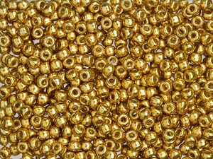 Miyuki 8/0 Round Seed Beads - Duracoat Galvanized Gold 22g Vial Miyuki 8/0 Round Seed Beads - Duracoat Galvanized Gold 22g Vial