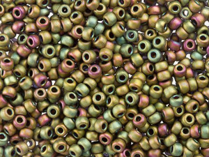 Miyuki 8/0 Round Seed Beads - MATTE MET KHAKI IRIS Miyuki 8/0 Round Seed Beads - MATTE MET KHAKI IRIS