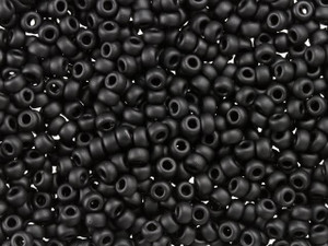 Miyuki 8/0 Round Seed Beads - Opaque Matte Black 22g Vial Miyuki 8/0 Round Seed Beads - Opaque Matte Black 22g Vial