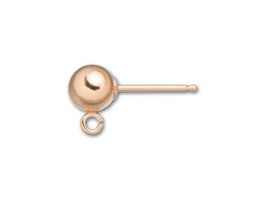 Rose Gold-Filled 14K/20 5mm Earring Post with Ring (1 Pair) Rose Gold-Filled 14K/20 5mm Earring Post with Ring (1 Pair)