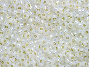 Miyuki 8/0 Round Seed Beads - Silver-Lined White Opal 22g Vial Miyuki 8/0 Round Seed Beads - Silver-Lined White Opal 22g Vial