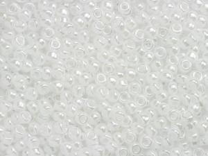 Miyuki 8/0 Round Seed Beads - White Pearl Ceylon 22g Vial Miyuki 8/0 Round Seed Beads - White Pearl Ceylon 22g Vial