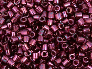 Miyuki 8/0 Transparent Luster Garnet Delicas 2.5-Inch Tube Miyuki 8/0 Transparent Luster Garnet Delicas 2.5-Inch Tube