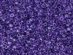 Miyuki 11/0 Color-Lined Sparkle Clear/Dark Purple Delica Seed Beads 2.5-Inch Tube Miyuki 11/0 Color-Lined Sparkle Clear/Dark Purple Delica Seed Beads 2.5-Inch Tube