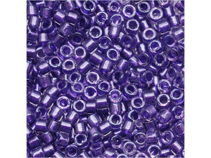 Miyuki 11/0 Color-Lined Sparkle Crystal/Purple Delica Seed Beads 2.5-Inch Tube Miyuki 11/0 Color-Lined Sparkle Crystal/Purple Delica Seed Beads 2.5-Inch Tube