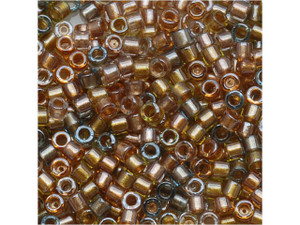 Miyuki 11/0 Color-Lined Sparkle Taupe/Amber Mix Delicas, 2.5-Inch Tube Miyuki 11/0 Color-Lined Sparkle Taupe/Amber Mix Delicas, 2.5-Inch Tube