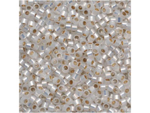 Miyuki 11/0 Color-Lined White Opal/Gilt Delica Seed Beads 2.5-Inch Tube Miyuki 11/0 Color-Lined White Opal/Gilt Delica Seed Beads 2.5-Inch Tube