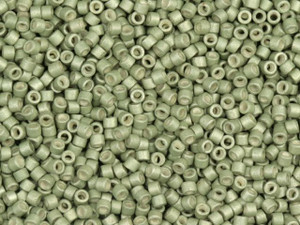 Miyuki 11/0 Galvanized Matte Aloe Green Delica Seed Beads 2.5-Inch Tube