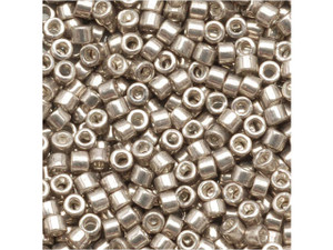 Miyuki 11/0 Metallic Galvanized Silver Delica Seed Beads 2.5-Inch Tube