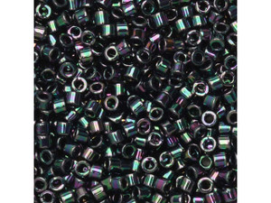 Miyuki 11/0 Iris Green/Violet/Blue Delicas, 2.5-Inch Tube Miyuki 11/0 Iris Green/Violet/Blue Delicas, 2.5-Inch Tube