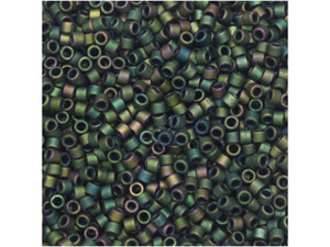 Miyuki 11/0 Metallic AB Matte Dark Green/Teal Delica Seed Beads 2.5-Inch Tube Miyuki 11/0 Metallic AB Matte Dark Green/Teal Delica Seed Beads 2.5-Inch Tube