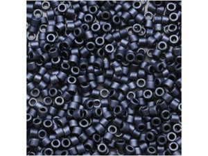 Miyuki 11/0 Metallic Matte Dark Blue-Grey Delica Seed Beads, 2.5-Inch Tube Miyuki 11/0 Metallic Matte Dark Blue-Grey Delica Seed Beads, 2.5-Inch Tube