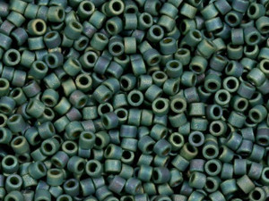 Miyuki 11/0 Metallic Matte Dark Sage Green Delicas, 2.5-Inch Tube Miyuki 11/0 Metallic Matte Dark Sage Green Delicas, 2.5-Inch Tube