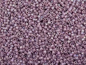 Miyuki 11/0 Delica Bead Opaque AB Lavender 2.5-Inch Tube