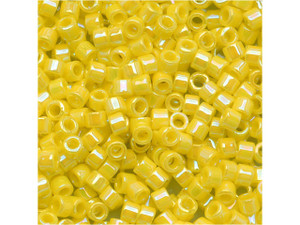 Miyuki 11/0 Opaque AB Yellow Delica Seed Beads 2.5-Inch Tube Miyuki 11/0 Opaque AB Yellow Delica Seed Beads 2.5-Inch Tube