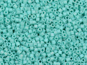 Miyuki 11/0 Opaque Matte AB Aqua Delicas, 2.5-Inch Tube Miyuki 11/0 Opaque Matte AB Aqua Delicas, 2.5-Inch Tube