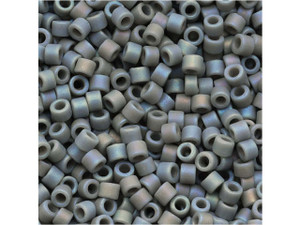 Miyuki 11/0 Opaque Matte AB Light Grey Delicas, 2.5-Inch Tube Miyuki 11/0 Opaque Matte AB Light Grey Delicas, 2.5-Inch Tube
